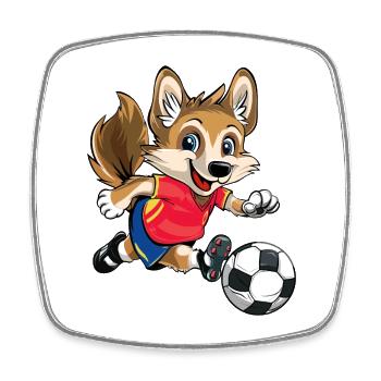 Football Espagne Chien Animal Football Fan Team - Magnet carré - blanc - Devant