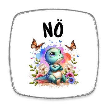Dinosaur Dinos Saying Nope for Boys and Girls - Square fridge magnet - white - Front