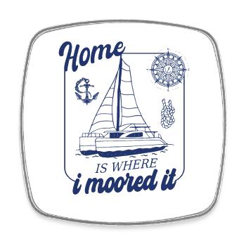 Catamaran Boat Sailboat Sailing Sailor - Square fridge magnet - white - Front