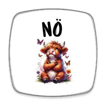 Highlander Cow Saying Nope for Boys and Girls - Square fridge magnet - white - Front
