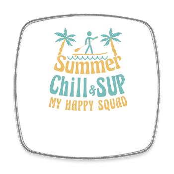 SUP board paddleboarding paddel supboard Stand Up - Viereckiger Kühlschrankmagnet - Weiß - Vorne