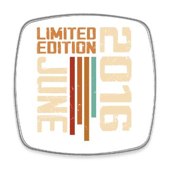 Juin 2016 Cadeau anniversaire Juin 2016 Rétro 2016 - Magnet carré - blanc - Devant