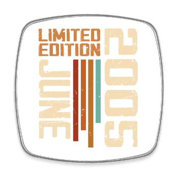 June 2005 Birthday Gift June 2005 Retro 2005 - Square fridge magnet - white - Front