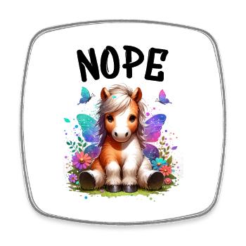 Cheval Drôle Dicton Non pour les amoureux des chevaux - Magnet carré - blanc - Devant