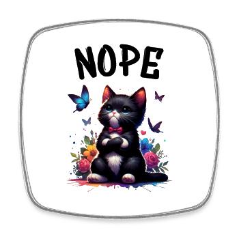 Chat drôle de dicton non pour les amoureux des chats - Magnet carré - blanc - Devant