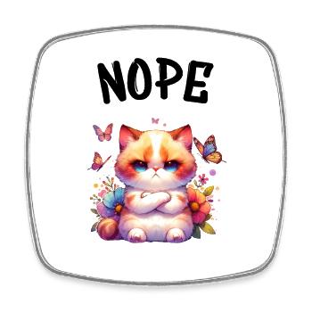 Cat Funny Saying Nope for Cat Lovers - Square fridge magnet - white - Front