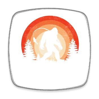 Bass Fish Big Foot - Square fridge magnet - white - Front