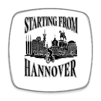 Starting HANNOVER Cyclocross-Rad Rennrad - Viereckiger Kühlschrankmagnet - Weiß - Vorne