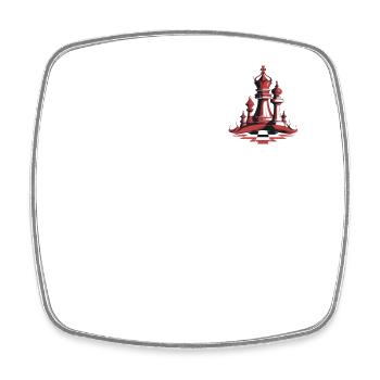 Chess player chessboard chess game - Square fridge magnet - white - Front