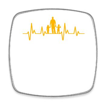 Heartbeat Family - Square fridge magnet - white - Front