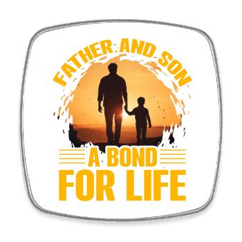 Father and Son a bond for Life - Square fridge magnet - white - Front