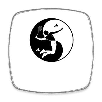 Badminton player badminton games game funny - Square fridge magnet - white - Front