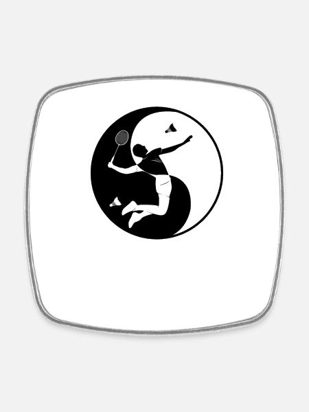 Jeu de jeux de badminton de joueur de badminton drôle - Magnet carré - blanc