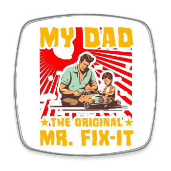 Mein Vater, der ursprüngliche Mr. Fix-it - Viereckiger Kühlschrankmagnet - Weiß - Vorne