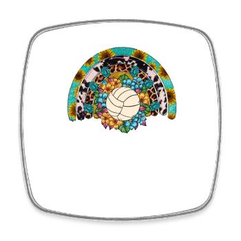 Ballon de volley-ball Volleyeur Rainbow Volleyball - Magnet carré - blanc - Devant