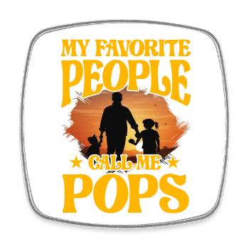 Meine Lieblingsleute nennen mich Pops - Viereckiger Kühlschrankmagnet - Weiß - Vorne