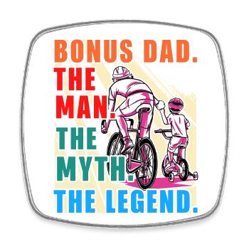 Bonus: Papa, der Mann, der Mythos, die Legende - Viereckiger Kühlschrankmagnet - Weiß - Vorne
