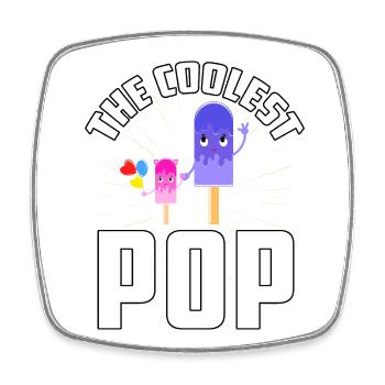 The coolest Pop - Square fridge magnet - white - Front