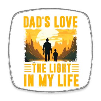 Papa liebt das Licht in meinem Leben - Viereckiger Kühlschrankmagnet - Weiß - Vorne