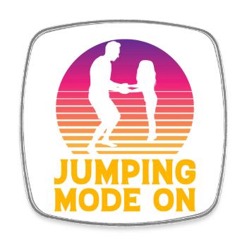 Mode Saut activé - Magnet carré - blanc - Devant