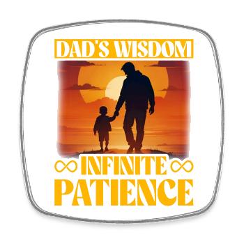 La sagesse de papa : patience infinie - Magnet carré - blanc - Devant