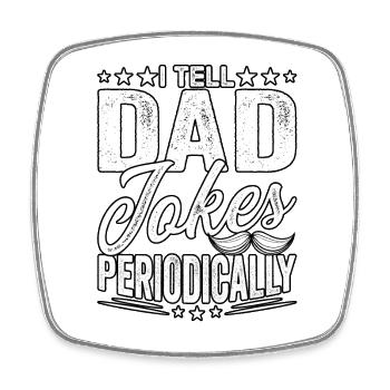 Ich erzähle regelmäßig Papa-Witze - Viereckiger Kühlschrankmagnet - Weiß - Vorne