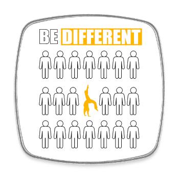 Be Different Capoeira - Magnet carré - blanc - Devant