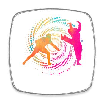 Capoeira - Viereckiger Kühlschrankmagnet - Weiß - Vorne