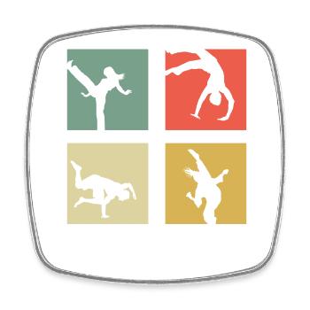 Capoeira - Viereckiger Kühlschrankmagnet - Weiß - Vorne