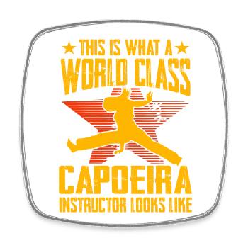 So sieht ein Weltklasse-Capoeira-Instruktor aus - Viereckiger Kühlschrankmagnet - Weiß - Vorne