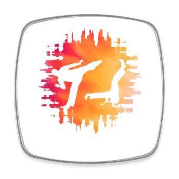 Capoeira - Viereckiger Kühlschrankmagnet - Weiß - Vorne