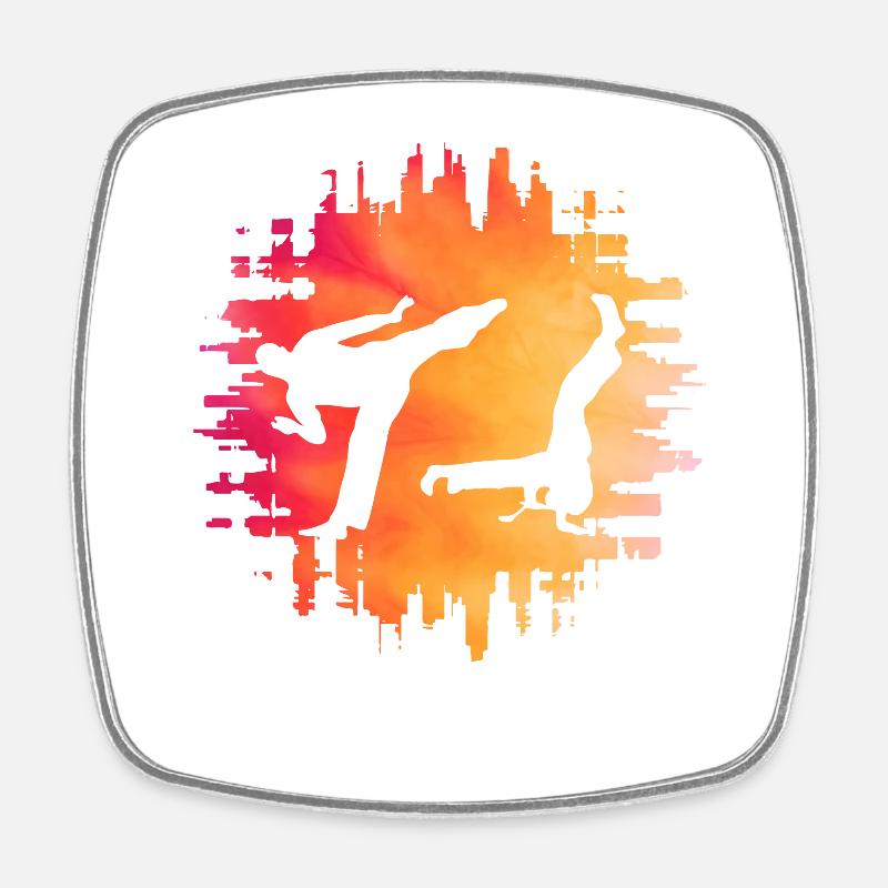 Capoeira - Viereckiger Kühlschrankmagnet - Weiß