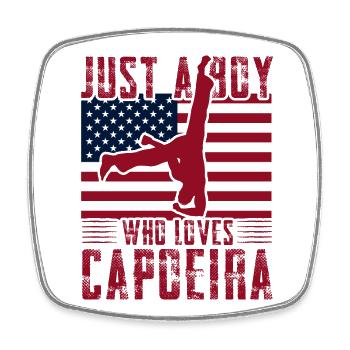 Nur ein Junge, der Capoeira liebt - Viereckiger Kühlschrankmagnet - Weiß - Vorne