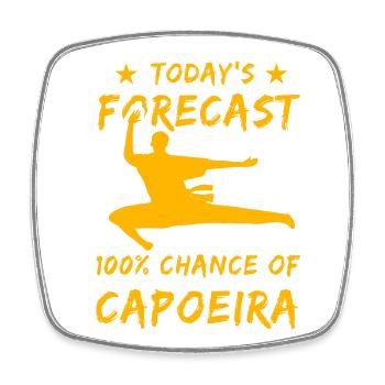 heutige Vorhersage: 100% Chance auf Capoeira - Viereckiger Kühlschrankmagnet - Weiß - Vorne