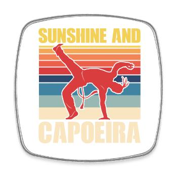 Soleil et Capoeira - Magnet carré - blanc - Devant