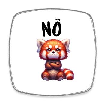 Panda roux Drôle de dicton Nope Renard de Feu - Magnet carré - blanc - Devant
