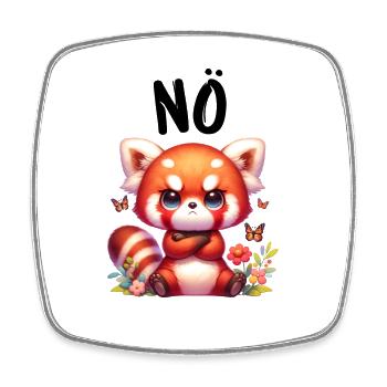 Panda roux Drôle de dicton Nope Renard de Feu - Magnet carré - blanc - Devant