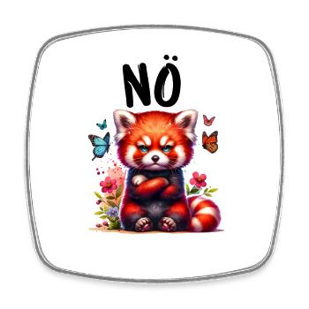 Panda roux Drôle de dicton Nope Renard de Feu - Magnet carré - blanc - Devant