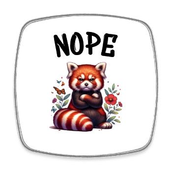 Panda roux Drôle de dicton Nope Renard de Feu - Magnet carré - blanc - Devant