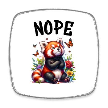 Panda roux Drôle Dicton Non, Renard de Feu - Magnet carré - blanc - Devant