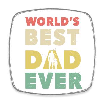 Der beste Vater aller Zeiten - Viereckiger Kühlschrankmagnet - Weiß - Vorne