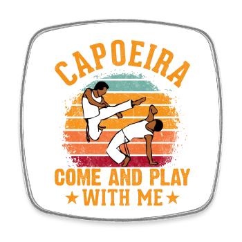 Capoeira, viens jouer avec moi - Magnet carré - blanc - Devant