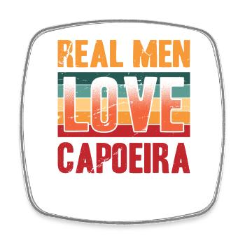 Echte Männer lieben Capoeira - Viereckiger Kühlschrankmagnet - Weiß - Vorne