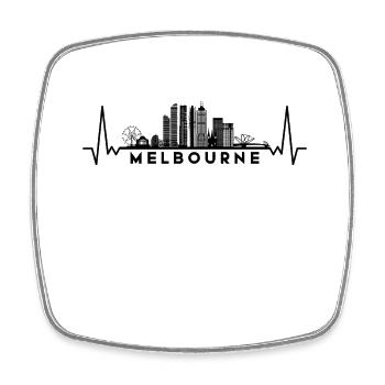 Heartbeat Skyline Australie Melbourne - Magnet carré - blanc - Devant