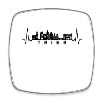 Heartbeat Skyline Germany Trier - Square fridge magnet - white - Front