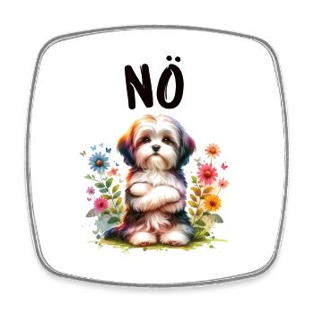 Havanese Lustiger Spruch Nö für Hundeliebhaber - Viereckiger Kühlschrankmagnet - Weiß - Vorne