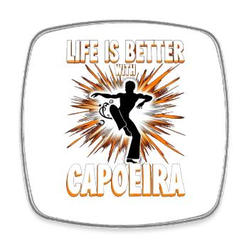Das Leben ist besser mit Capoeira - Viereckiger Kühlschrankmagnet - Weiß - Vorne