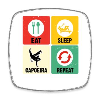 Manger Dormir Capoeira Répéter - Magnet carré - blanc - Devant