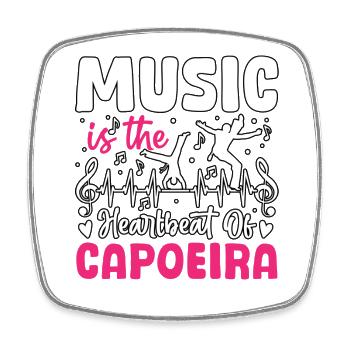 music is the heartbeat of capoeira - Square fridge magnet - white - Front