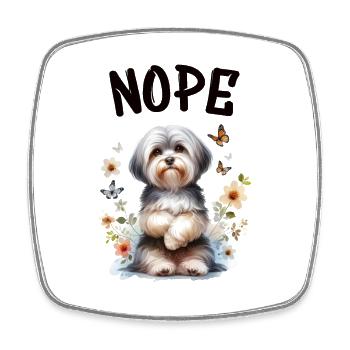 Havanese Lustiger Spruch Nope für Hundeliebhaber - Viereckiger Kühlschrankmagnet - Weiß - Vorne